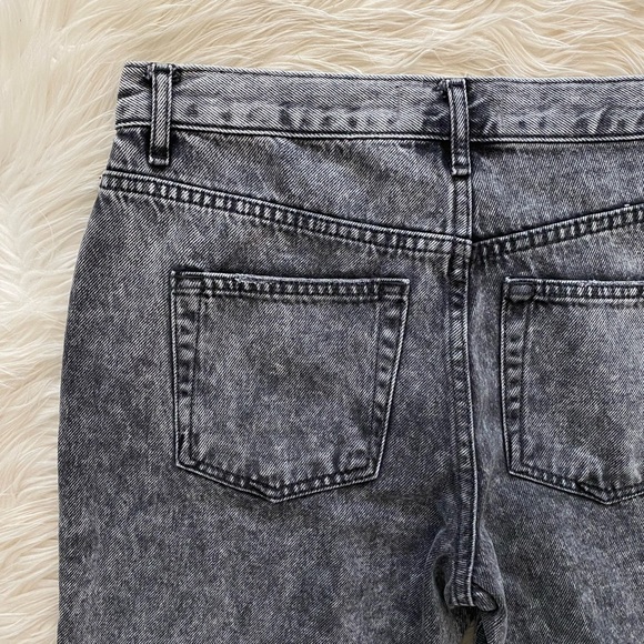 Free People Gray Acid Wash Maggie Distressed Straight Leg Jeans Bottlerocket - Picture 12 of 14